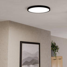 Eglo EU Fueva 6-Z Smart Control RGB IP44 Plastic Round Ceiling Light, 38.9cm Black