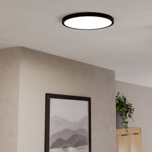Eglo EU Fueva 6-Z Smart Control RGB IP44 Plastic Round Ceiling Light, 38.9cm Black