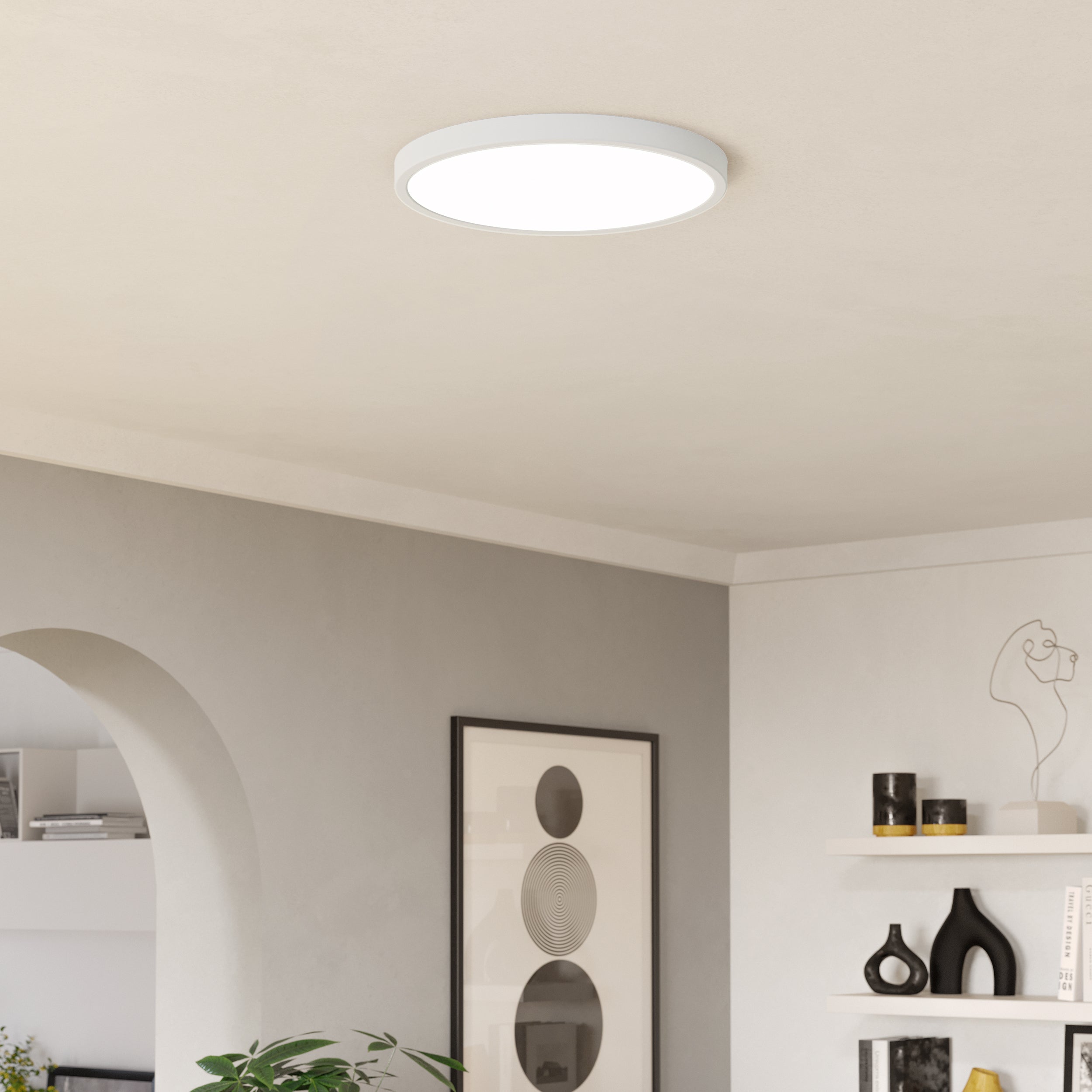 Eglo EU Fueva 6-Z Smart Control RGB IP44 Plastic Square Ceiling Light, 39cm Black product image - Endon Lighting from First Light Direct with great prices and fast UK delivery