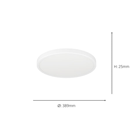 Eglo EU Fueva 6-Z Smart Control RGB IP44 Plastic Round Ceiling Light, 38.9cm White