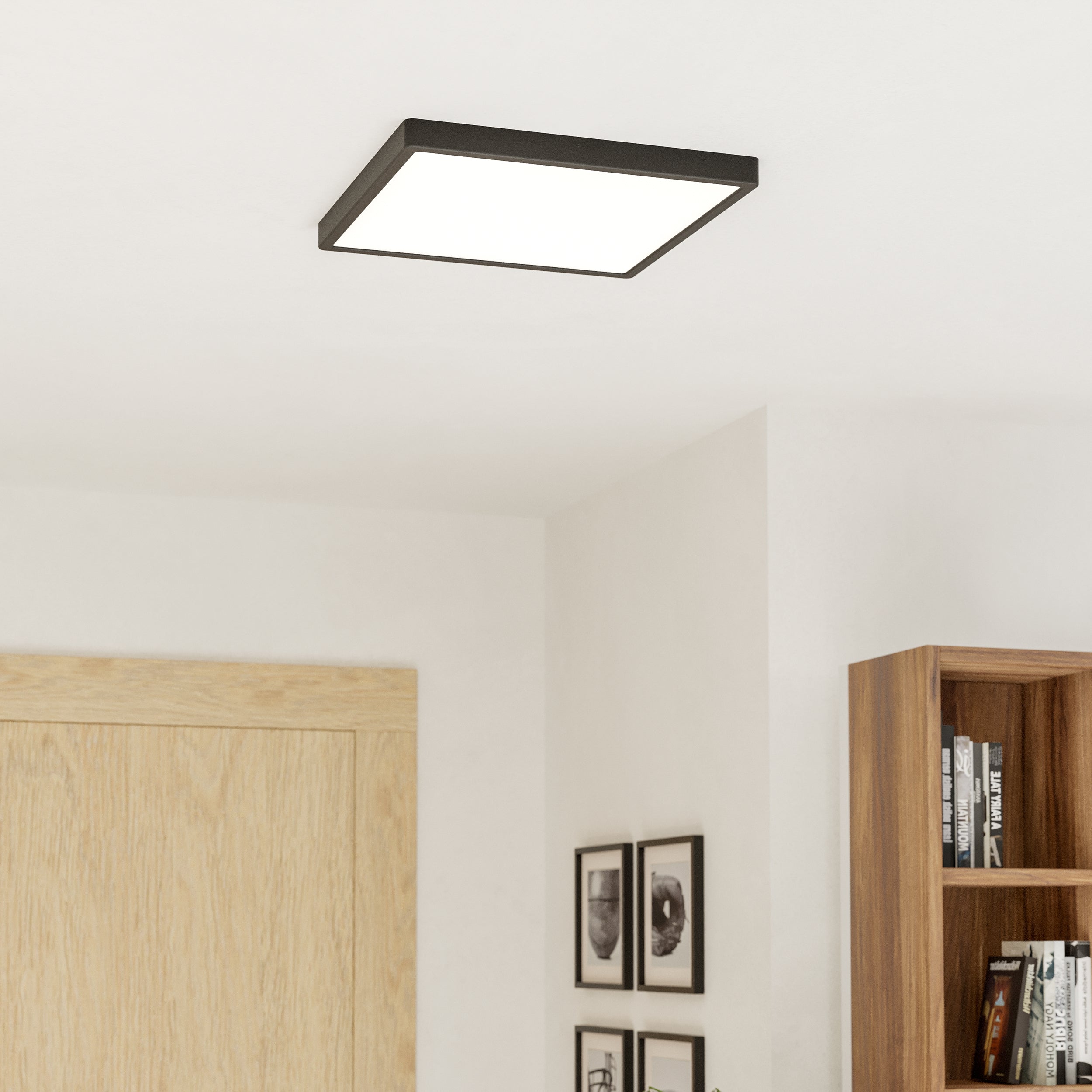 Eglo EU Fueva 6-Z Smart Control RGB IP44 Plastic Square Ceiling Light, 39cm White product image - Endon Lighting from First Light Direct with great prices and fast UK delivery