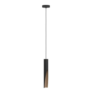 Eglo EU Barbotto Black Steel & Brown LED Single Pendant