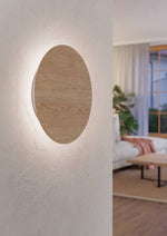 Eglo EU ALAMILO LED Wall Light – White Steel with Wooden Detail, Warm White, Indoor Lighting