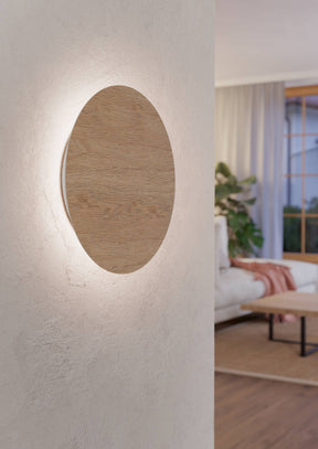 Eglo EU ALAMILO LED Wall Light – White Steel with Wooden Detail, Warm White, Indoor Lighting