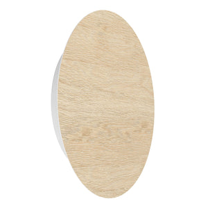 Eglo EU ALAMILO LED Wall Light – White Steel with Wooden Detail, Warm White, Indoor Lighting