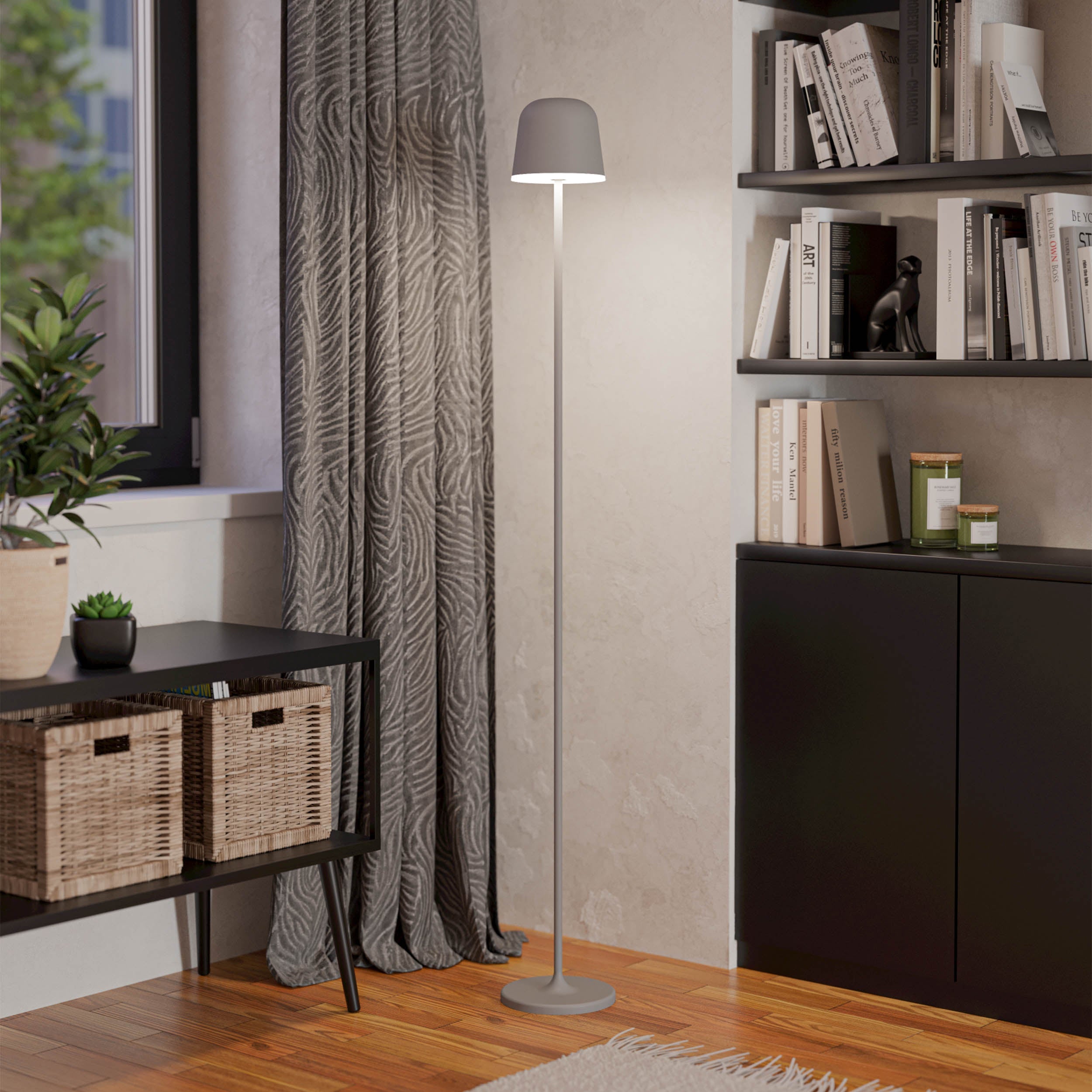 Eglo EU Mannera?L Rechargeable Portable LED Outdoor Floor Lamp Sandy, IP54, Touch Dimmer, 3?Step CCT
