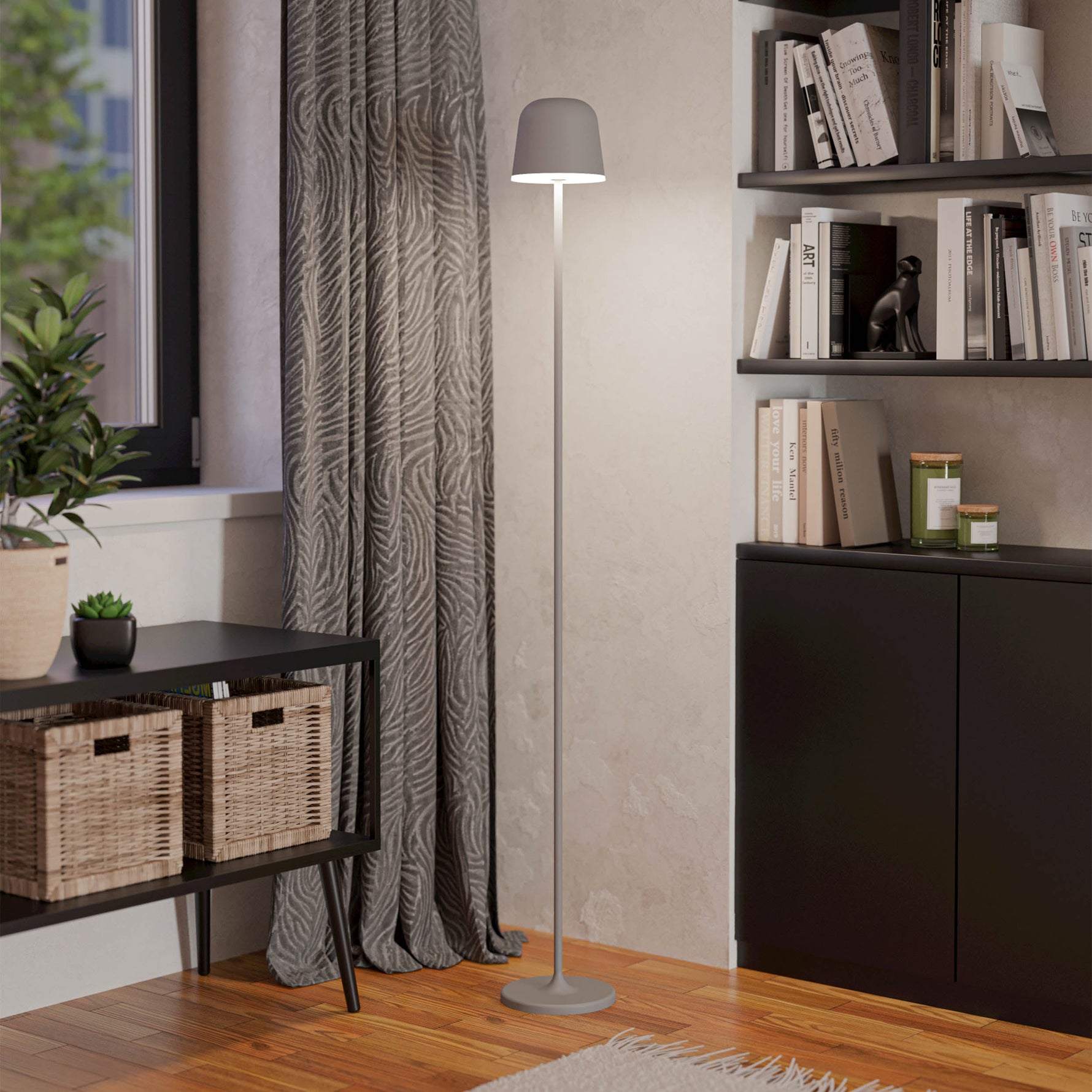 Eglo EU Mannera?L Rechargeable Portable LED Outdoor Floor Lamp Sandy, IP54, Touch Dimmer, 3?Step CCT