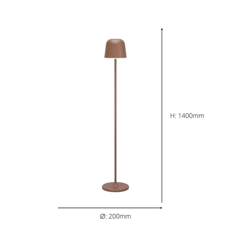 Eglo EU Mannera?L Rechargeable Portable LED Outdoor Floor Lamp Auburn, IP54, Touch Dimmer, 3?Step CCT