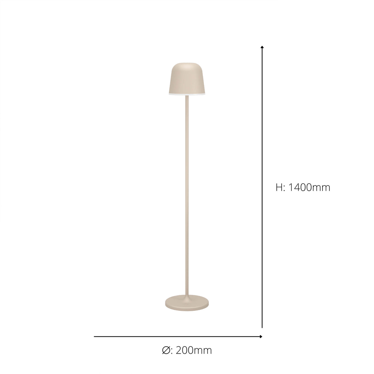 Eglo EU Mannera?L Rechargeable Portable LED Outdoor Floor Lamp Sandy, IP54, Touch Dimmer, 3?Step CCT