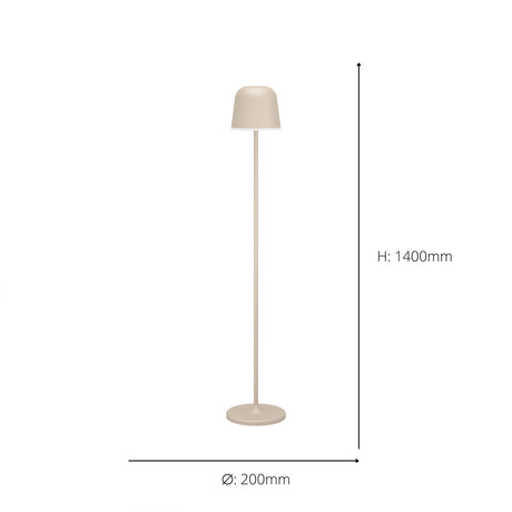 Eglo EU Mannera?L Rechargeable Portable LED Outdoor Floor Lamp Sandy, IP54, Touch Dimmer, 3?Step CCT