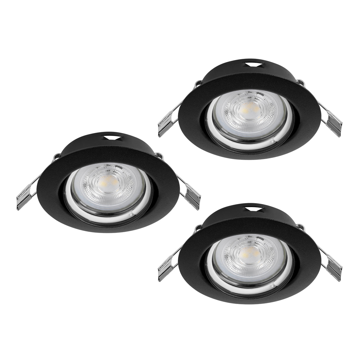 Eglo EU FAVAZZINA Recessed LED Light – Black, Triple GU10, Warm White, Multi?Spot Indoor Ceiling Downlight