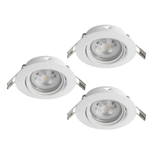 Eglo EU FAVAZZINA Recessed LED Light – White, Triple GU10, Warm White, Multi?Spot Indoor Ceiling Downlight
