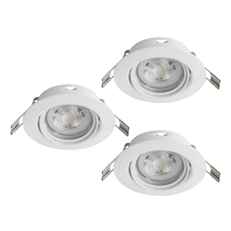 Eglo EU FAVAZZINA Recessed LED Light – White, Triple GU10, Warm White, Multi?Spot Indoor Ceiling Downlight