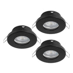 Eglo EU FAVAZZINA Recessed LED Light – Black, Triple GU10, Warm White, IP Rated, Indoor Ceiling Downlight