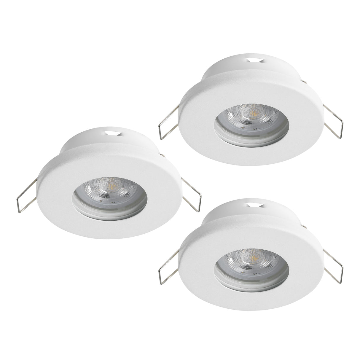 Eglo EU FAVAZZINA Recessed LED Light – White, Triple GU10, Warm White, IP Rated, Multi?Spot Indoor Ceiling Downlight
