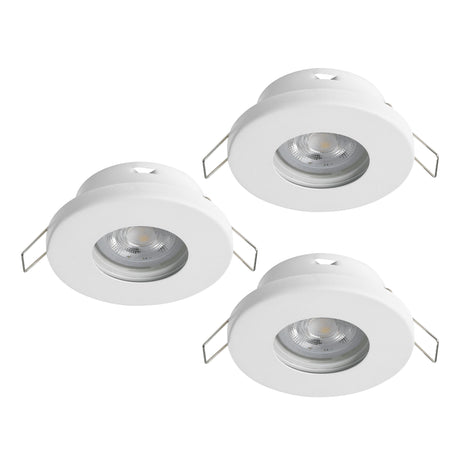 Eglo EU FAVAZZINA Recessed LED Light – White, Triple GU10, Warm White, IP Rated, Multi?Spot Indoor Ceiling Downlight