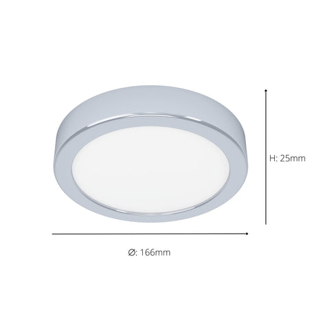 Eglo EU Fueva 6 Round LED Ceiling Light Chrome 16.5cm