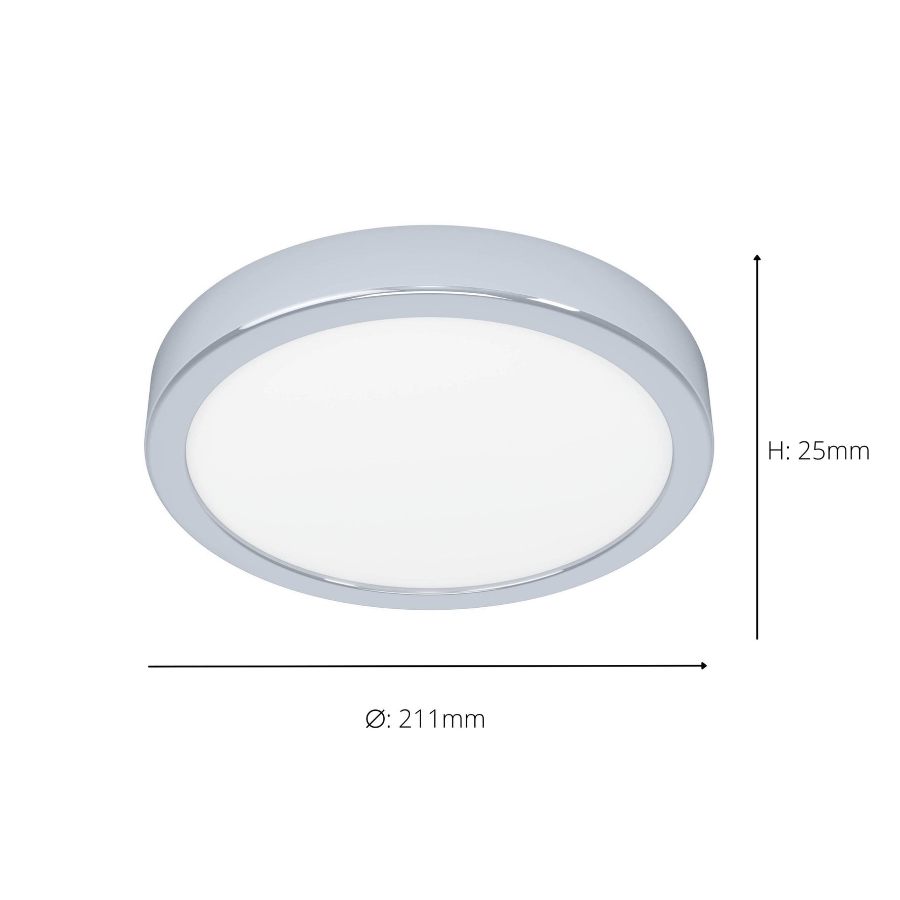 Eglo EU Fueva 6 Round LED Ceiling Light Chrome 21cm product image - Endon Lighting from First Light Direct with great prices and fast UK delivery