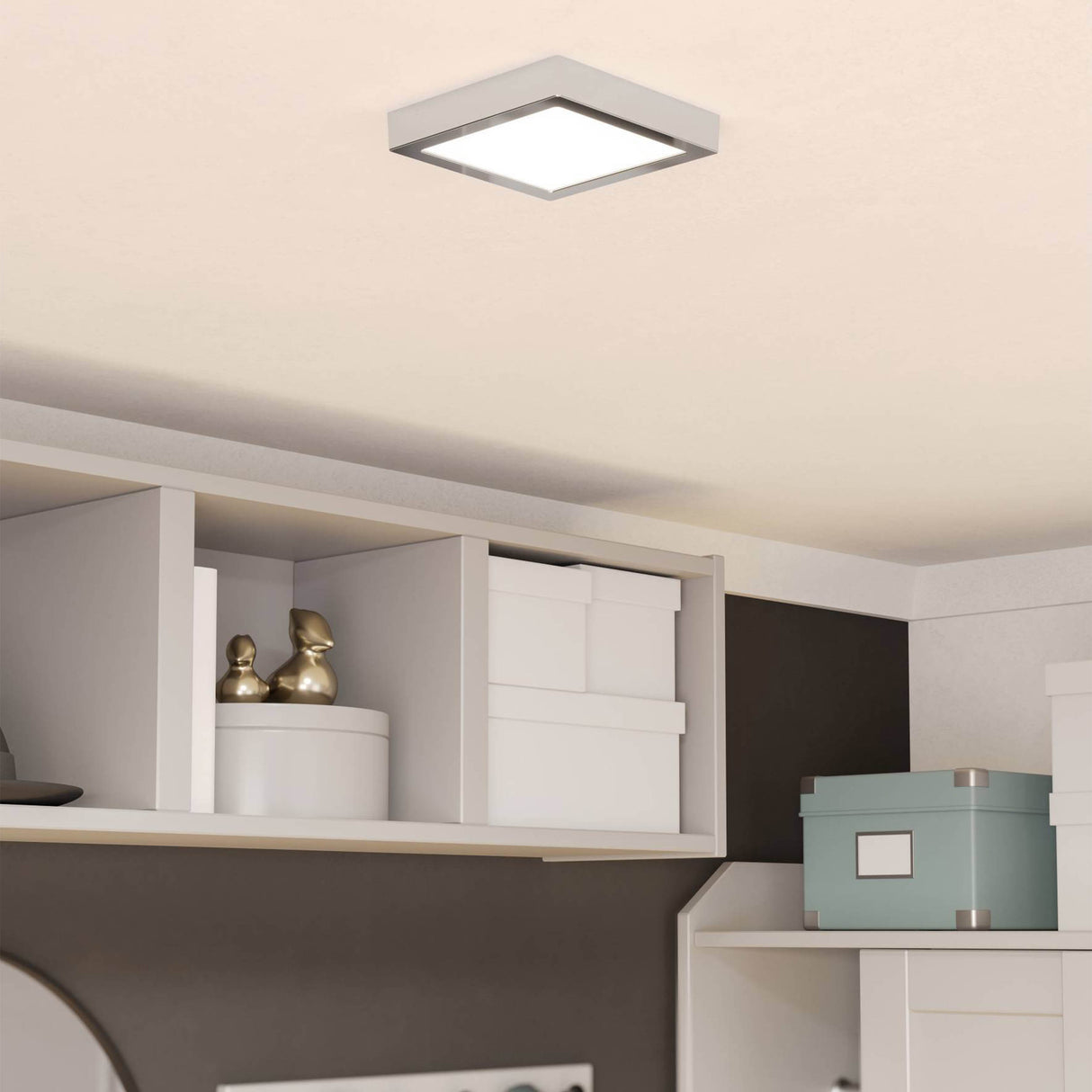 Eglo EU Fueva 6 Square LED Ceiling Light Chrome 15cm