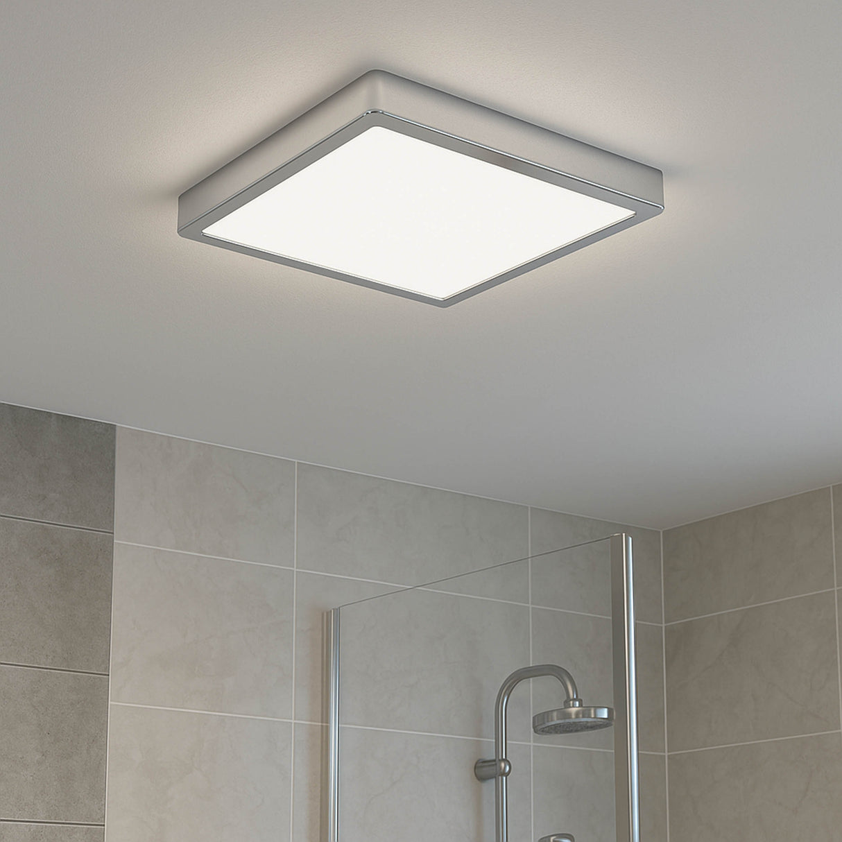 Eglo EU Fueva 6 Square LED Ceiling Light Chrome 29cm