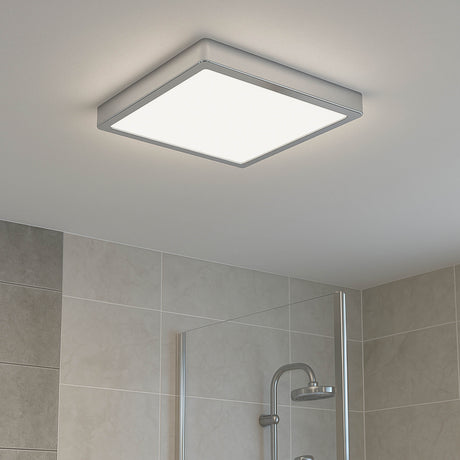 Eglo EU Fueva 6 Square LED Ceiling Light Chrome 29cm