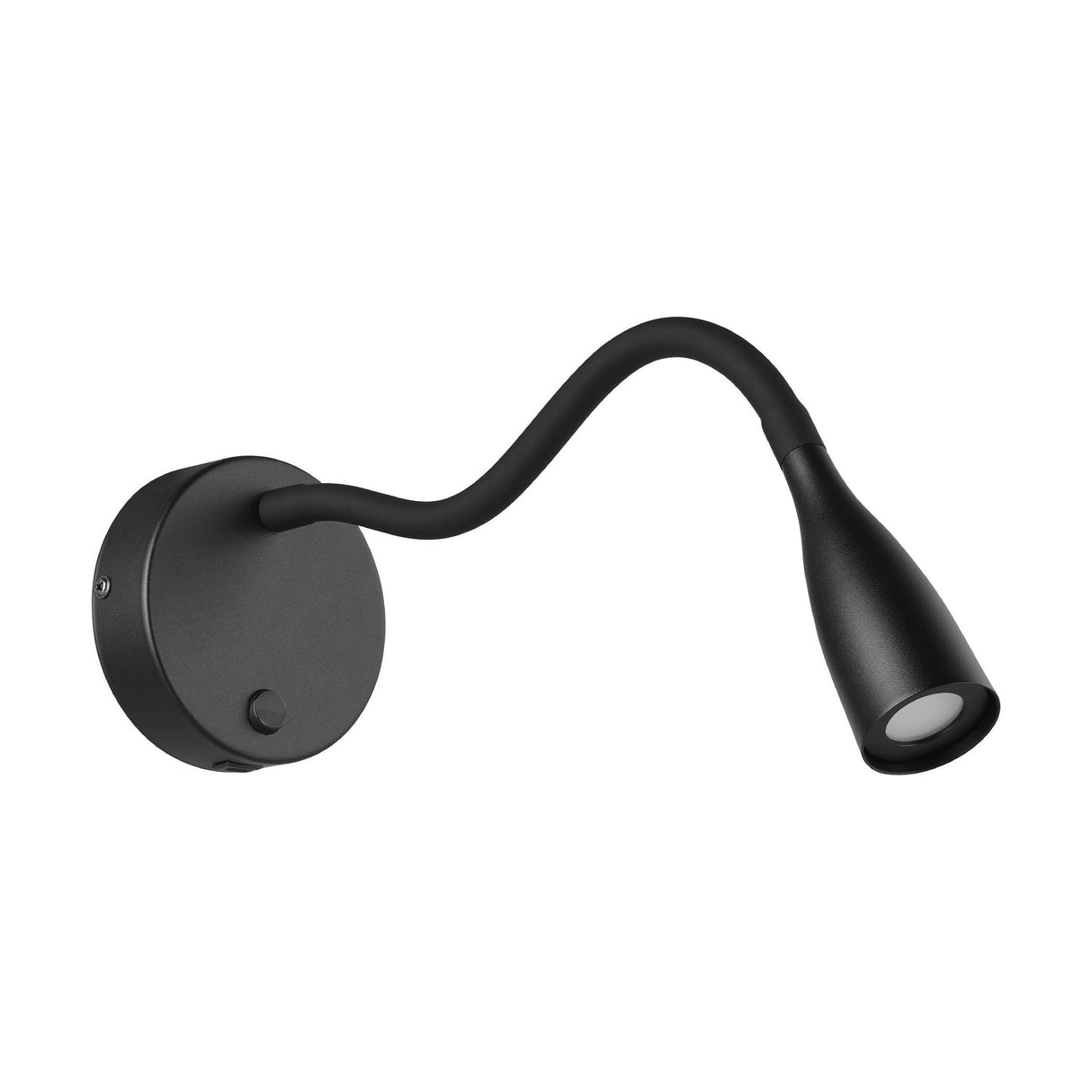 Eglo EU Olivandino LED Wall Light Black Steel with Flexible Reading Arm and USB Charging Port, Warm White 3000K