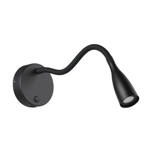 Eglo EU Olivandino LED Wall Light Black Steel with Flexible Reading Arm and USB Charging Port, Warm White 3000K