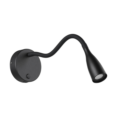 Eglo EU Olivandino LED Wall Light Black Steel with Flexible Reading Arm and USB Charging Port, Warm White 3000K