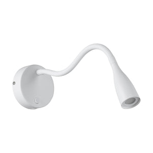 Eglo EU Olivandino LED Wall Light White Steel with Flexible Reading Arm and USB Charging Port, Warm White 3000K