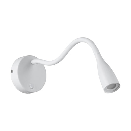 Eglo EU Olivandino LED Wall Light White Steel with Flexible Reading Arm and USB Charging Port, Warm White 3000K