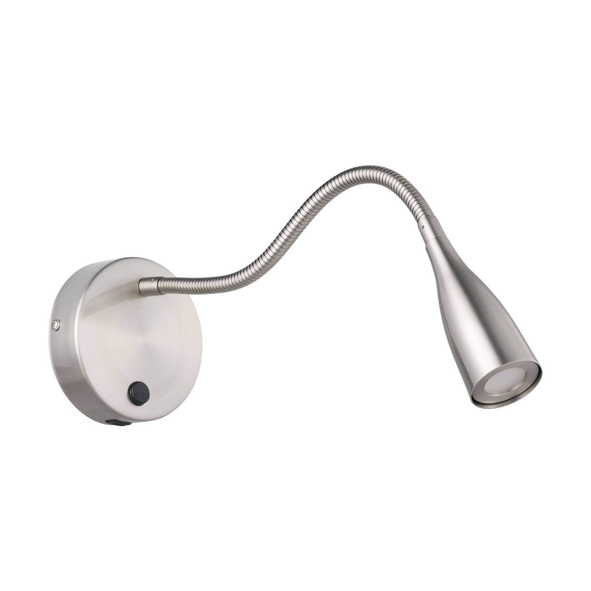 Eglo EU Olivandino LED Wall Light Satin Nickel Steel with Flexible Reading Arm and USB Charging Port, Warm White 3000K