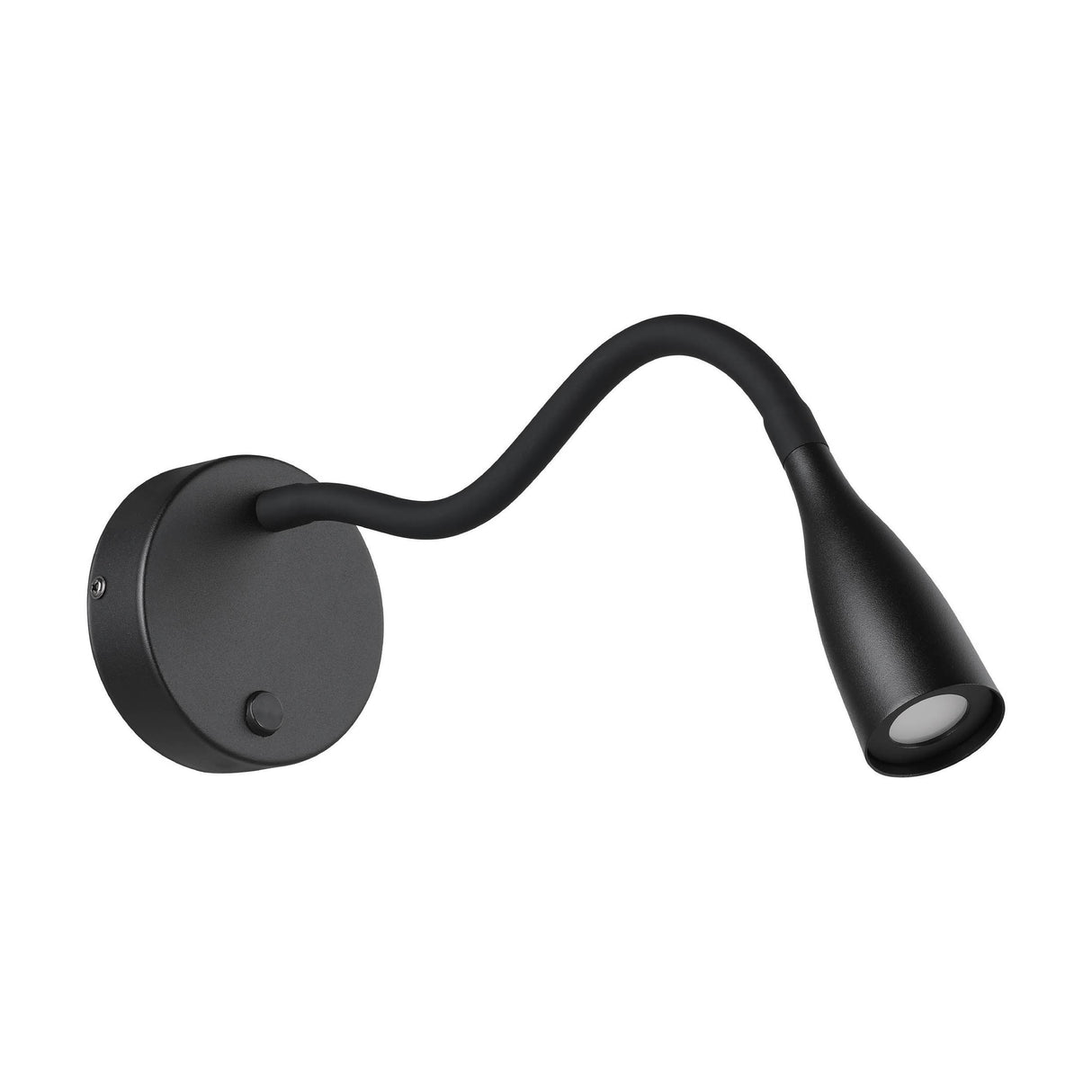 Eglo EU Olivandino LED Wall Light Matte Black Steel with Flexible Reading Arm, Warm White 3000K