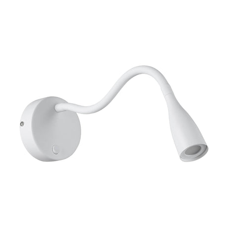 Eglo EU Olivandino LED Wall Light White Steel with Flexible Reading Arm, Warm White 3000K
