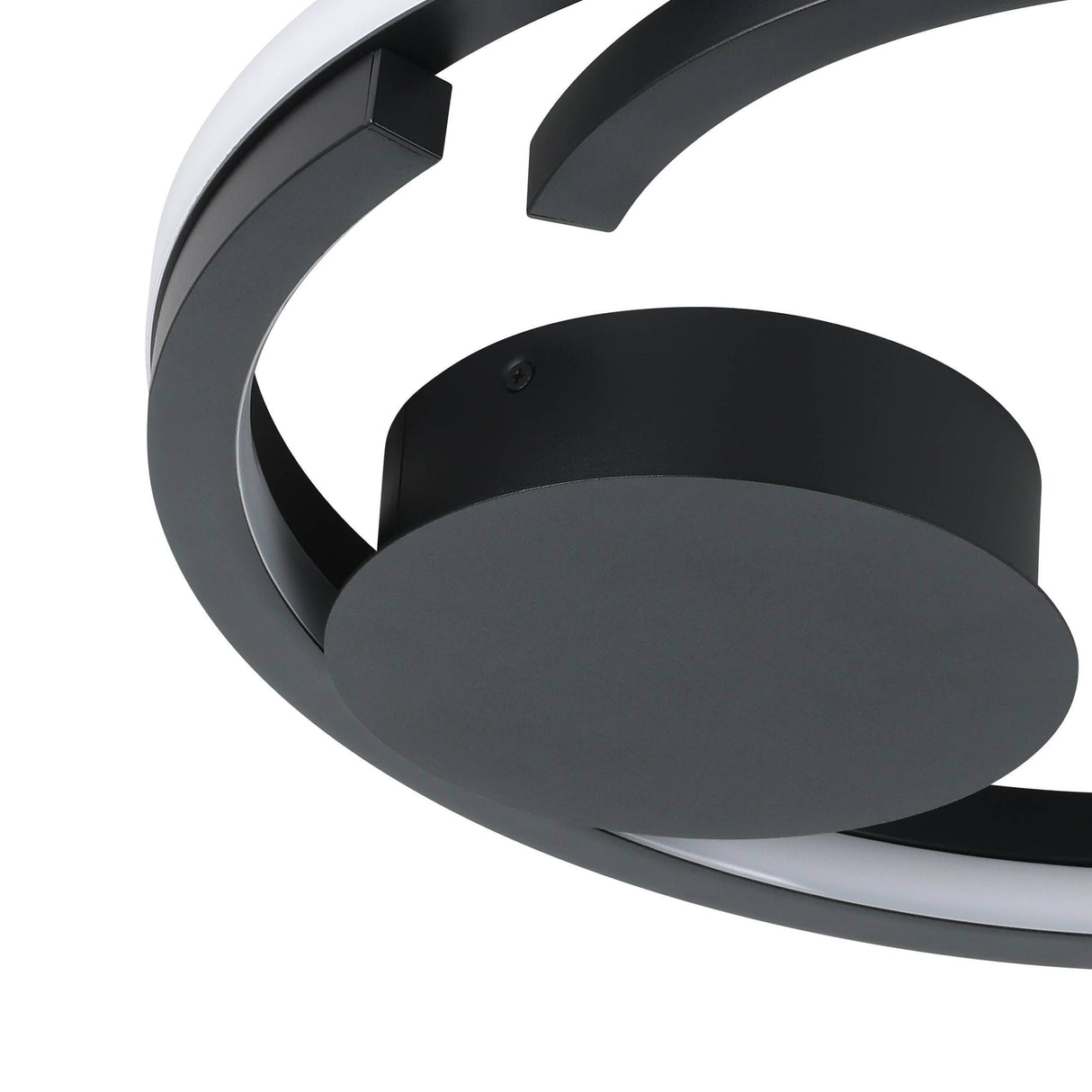 Eglo EU Mezzomonte LED Ceiling Light 48cm Circular Black, Tuneable White and Dimmable with Remote Control