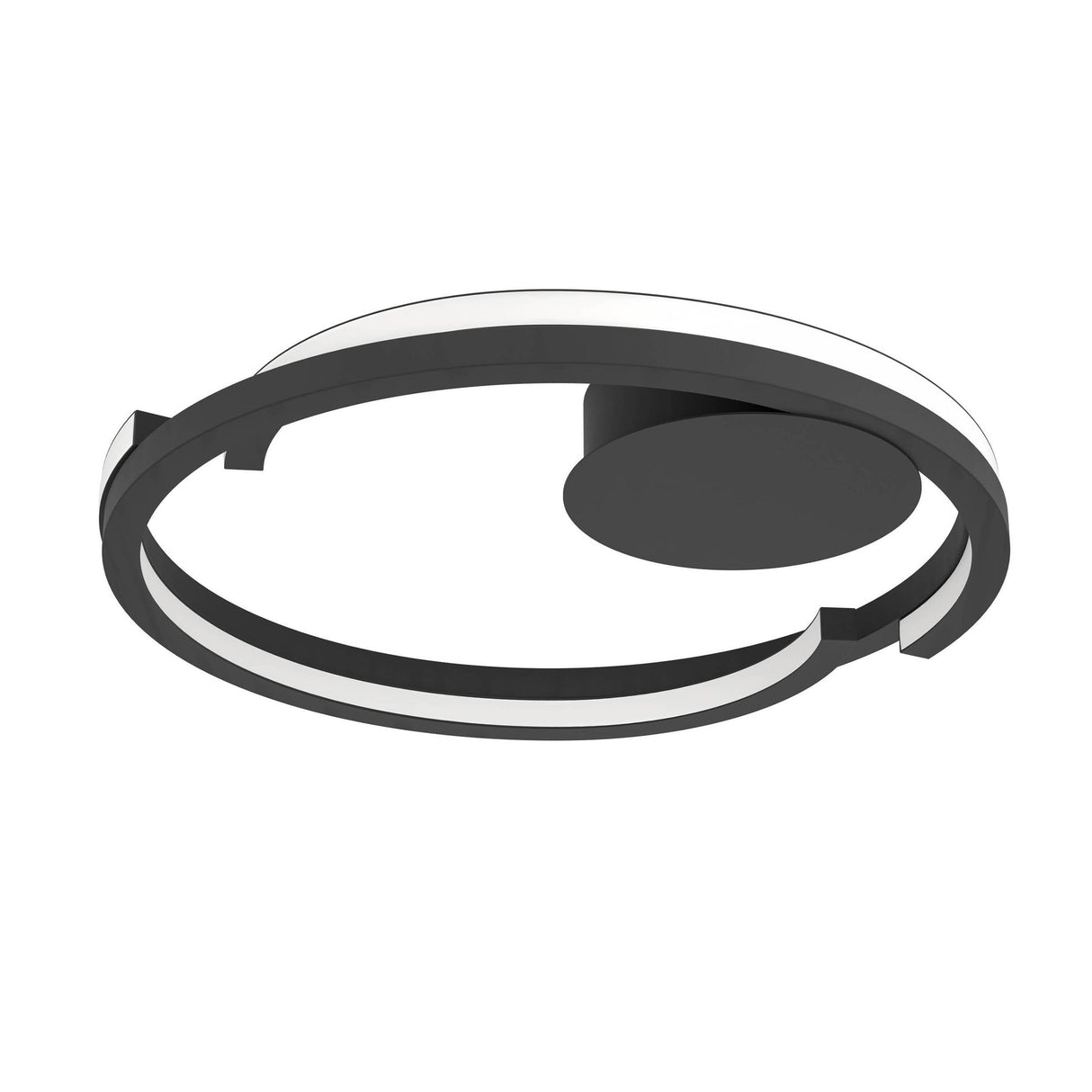 Eglo EU Mezzomonte LED Ceiling Light 48cm Circular Black, Tuneable White and Dimmable with Remote Control