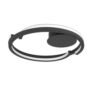 Eglo EU Mezzomonte LED Ceiling Light 48cm Circular Black, Tuneable White and Dimmable with Remote Control