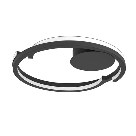 Eglo EU Mezzomonte LED Ceiling Light 48cm Circular Black, Tuneable White and Dimmable with Remote Control