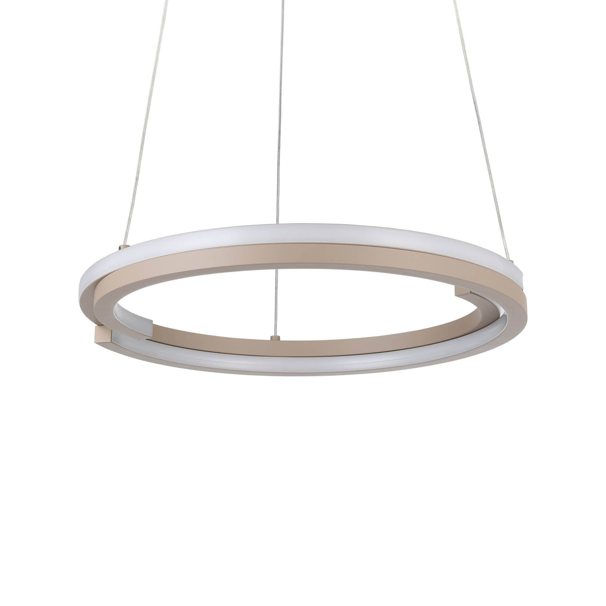 Eglo EU Mezzomonte LED Pendant Light 48cm Circular Sandy, Tuneable White and Dimmable with Remote Control