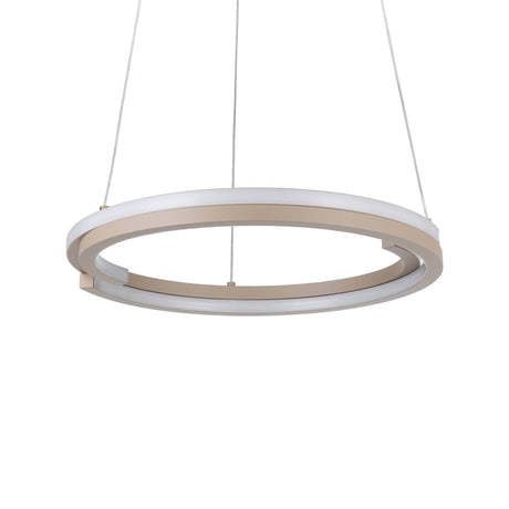 Eglo EU Mezzomonte LED Pendant Light 48cm Circular Sandy, Tuneable White and Dimmable with Remote Control