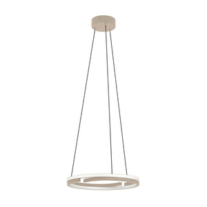 Eglo EU Mezzomonte LED Pendant Light 48cm Circular Sandy, Tuneable White and Dimmable with Remote Control