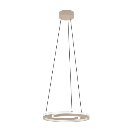 Eglo EU Mezzomonte LED Pendant Light 48cm Circular Sandy, Tuneable White and Dimmable with Remote Control