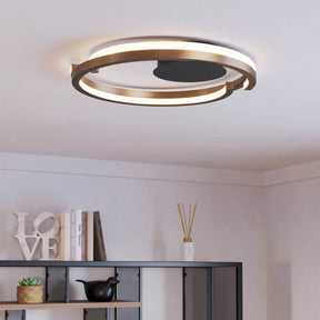 Eglo EU Mezzomonte LED Ceiling Light 48cm Circular Bronze & Black, Tuneable White and Dimmable with Remote Control