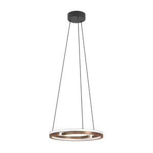 Eglo EU Mezzomonte LED Pendant Light 48cm Circular Bronze & Black, Tuneable White and Dimmable with Remote Control