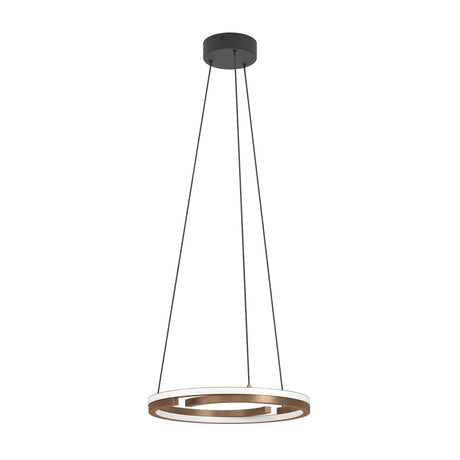Eglo EU Mezzomonte LED Pendant Light 48cm Circular Bronze & Black, Tuneable White and Dimmable with Remote Control