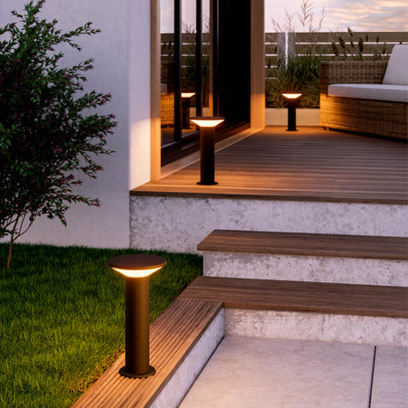 Eglo EU Rigosa Matte Black LED Outdoor Pedestal Light