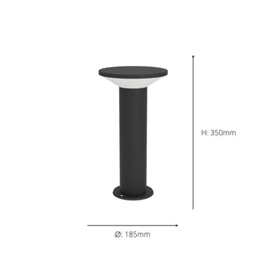 Eglo EU Rigosa Matte Black LED Outdoor Pedestal Light