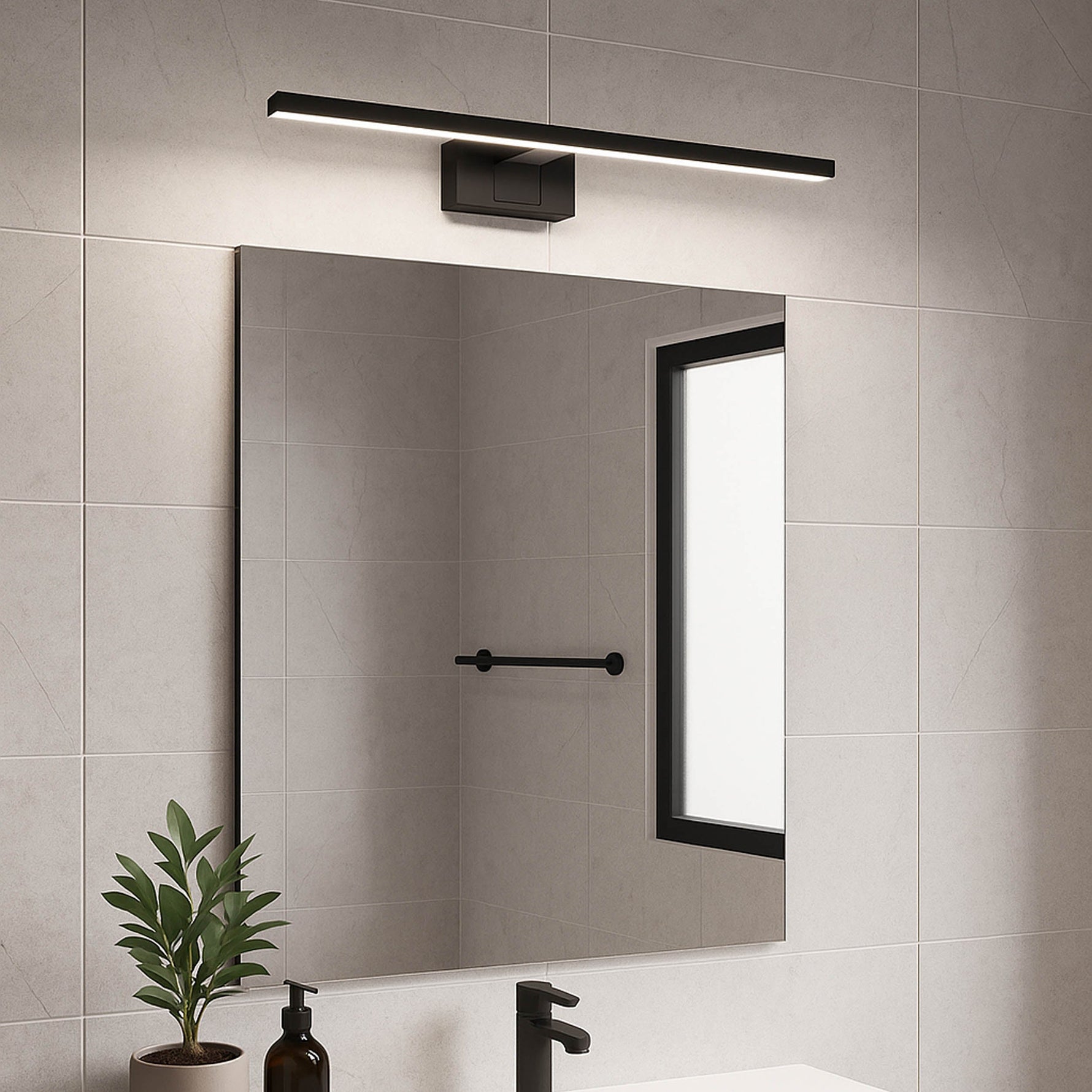 Eglo EU Conettilla LED Mirror Light Chrome Linear 60cm with CCT and IP44 product image - Endon Lighting from First Light Direct with great prices and fast UK delivery
