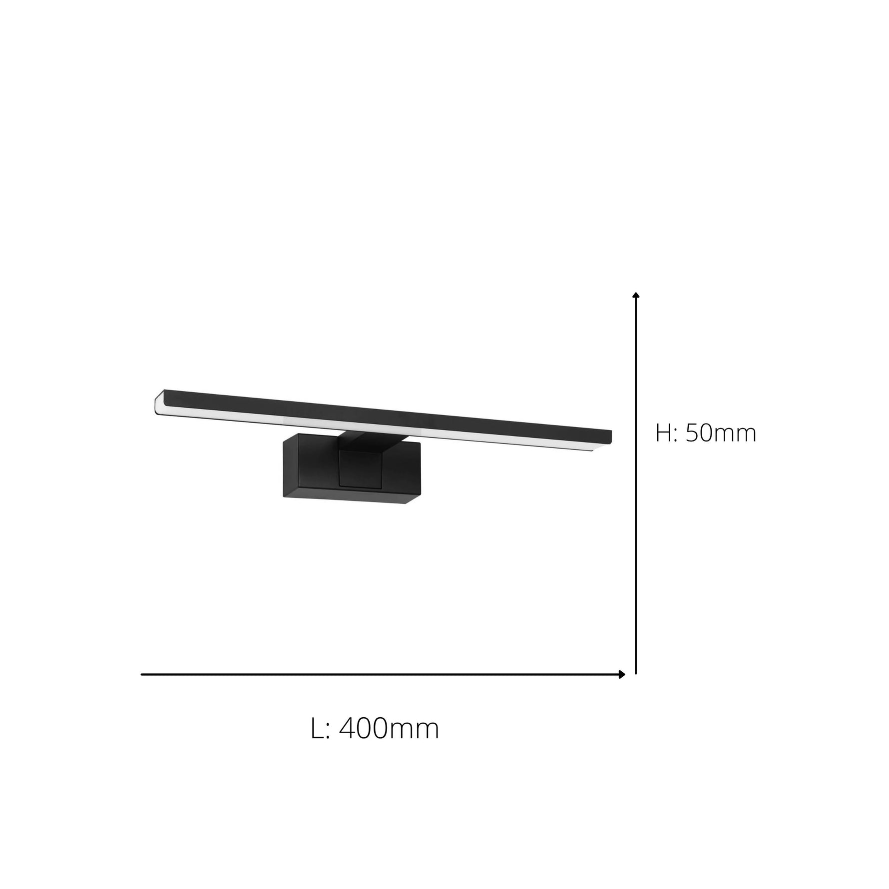 Eglo EU Conettilla LED Mirror Light Black Linear 40cm with CCT and IP44 product image - Endon Lighting from First Light Direct with great prices and fast UK delivery