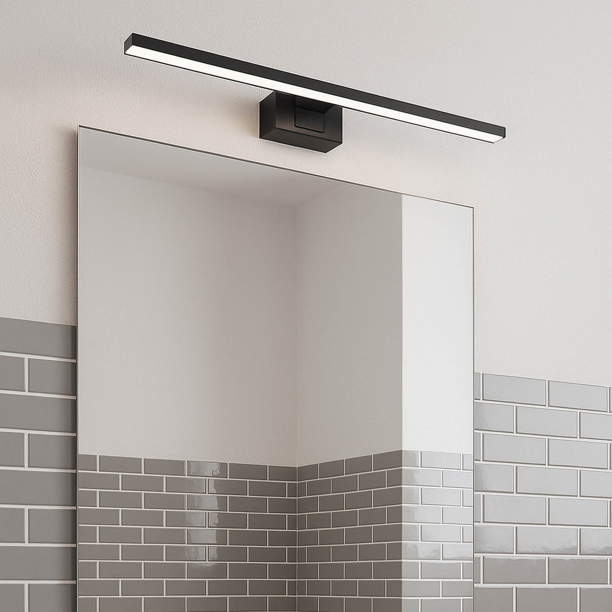 Eglo EU Conettilla LED Bathroom Mirror Light Black & White Metal with CCT and IP44, 60 cm