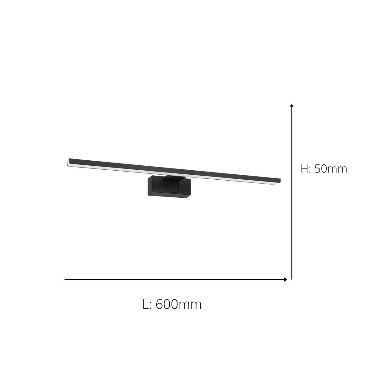 Eglo EU Conettilla LED Bathroom Mirror Light Black & White Metal with CCT and IP44, 60 cm